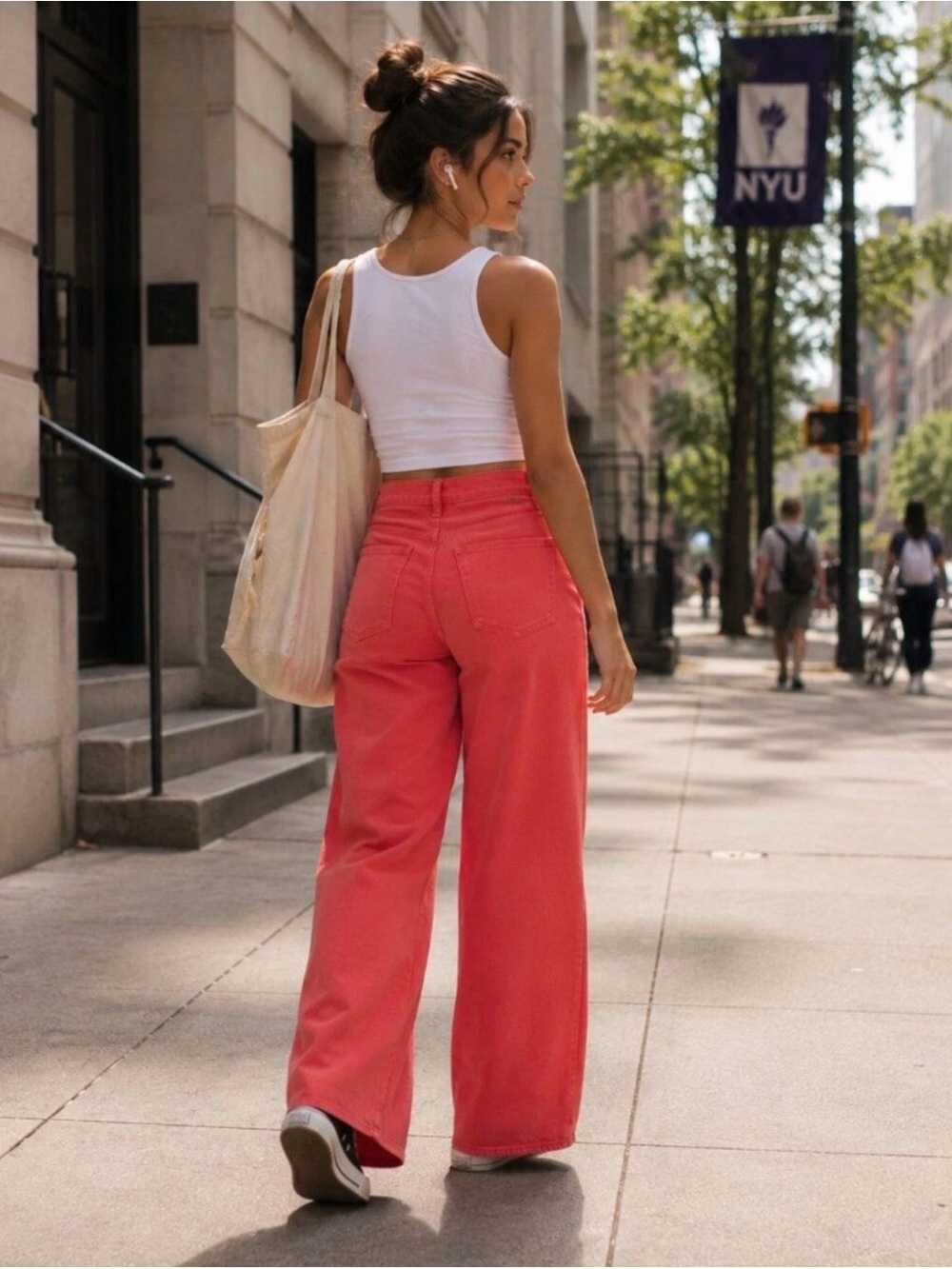 Universal Thread Women's High Rise Wide Leg Sailor Jeans Red Denim NWT 12